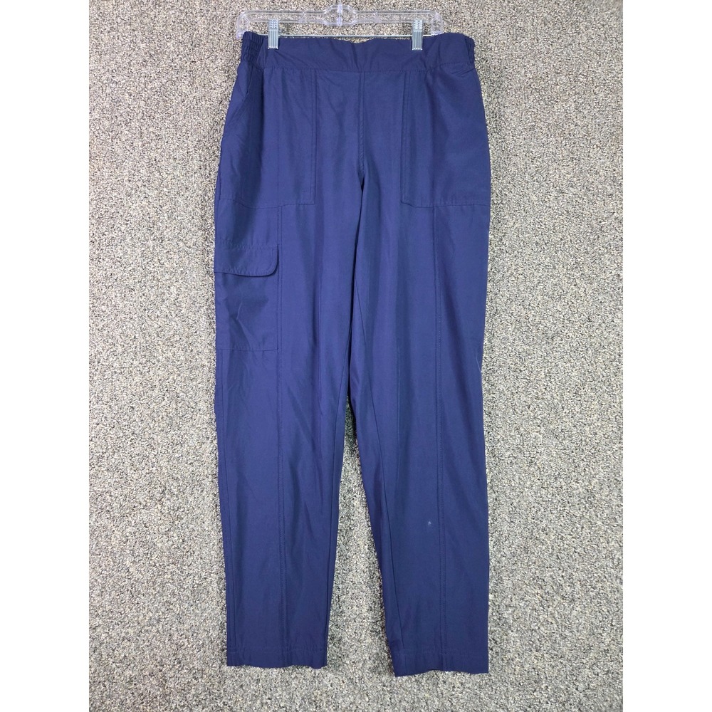 Layer 8 Cargo Pants Womens L Navy Blue Qwick-Dry Activewear Tapered Joggers
